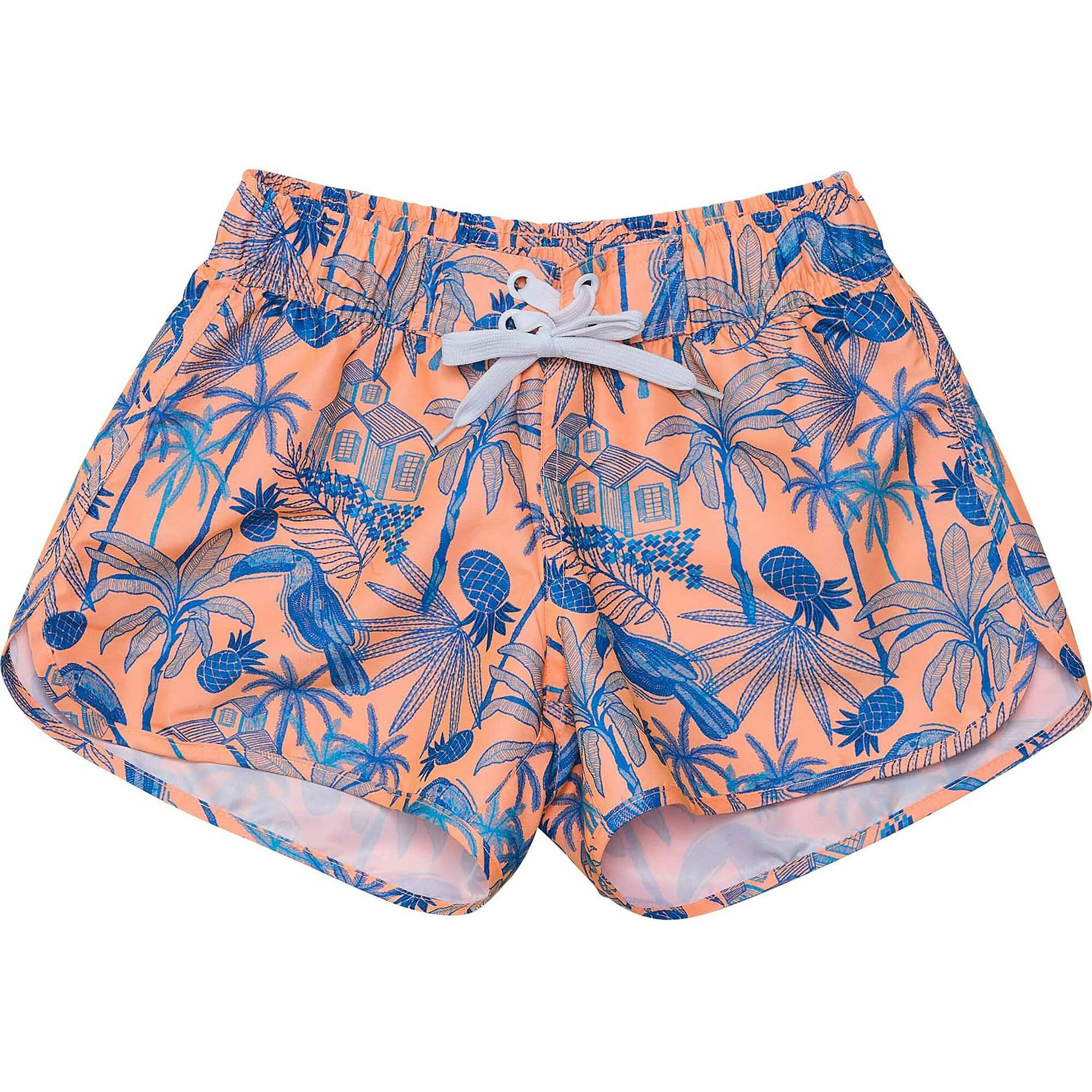 Girls Sustainable Flat Front Side Cut Drawstring Board Shorts