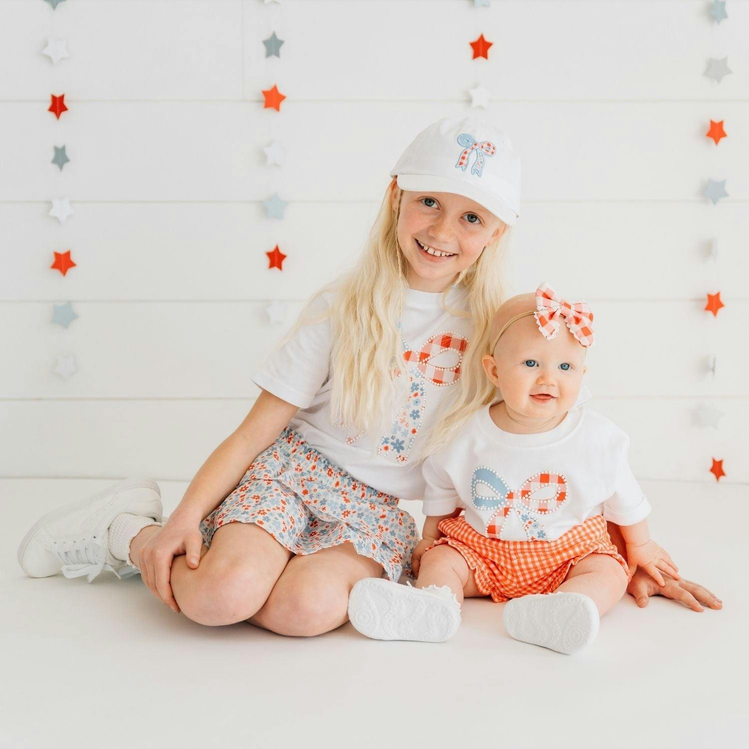 Patchwork Bow Patch Baseball Hat - White