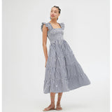 The Ellie Nap Dress - Navy Stripe