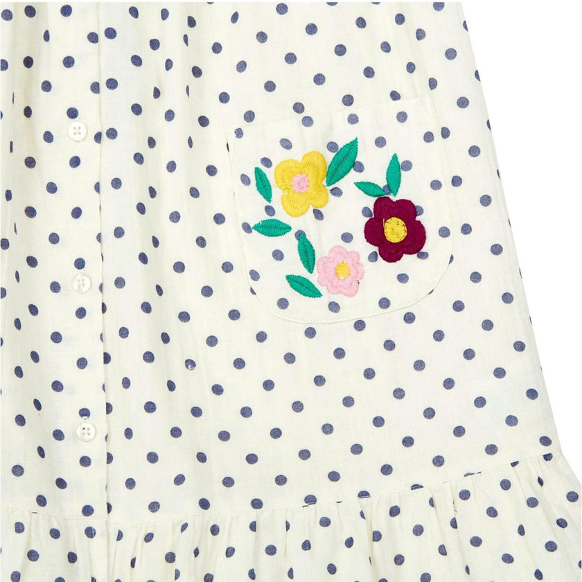 BONTON Elodie Embroidered Polka Dot Dress