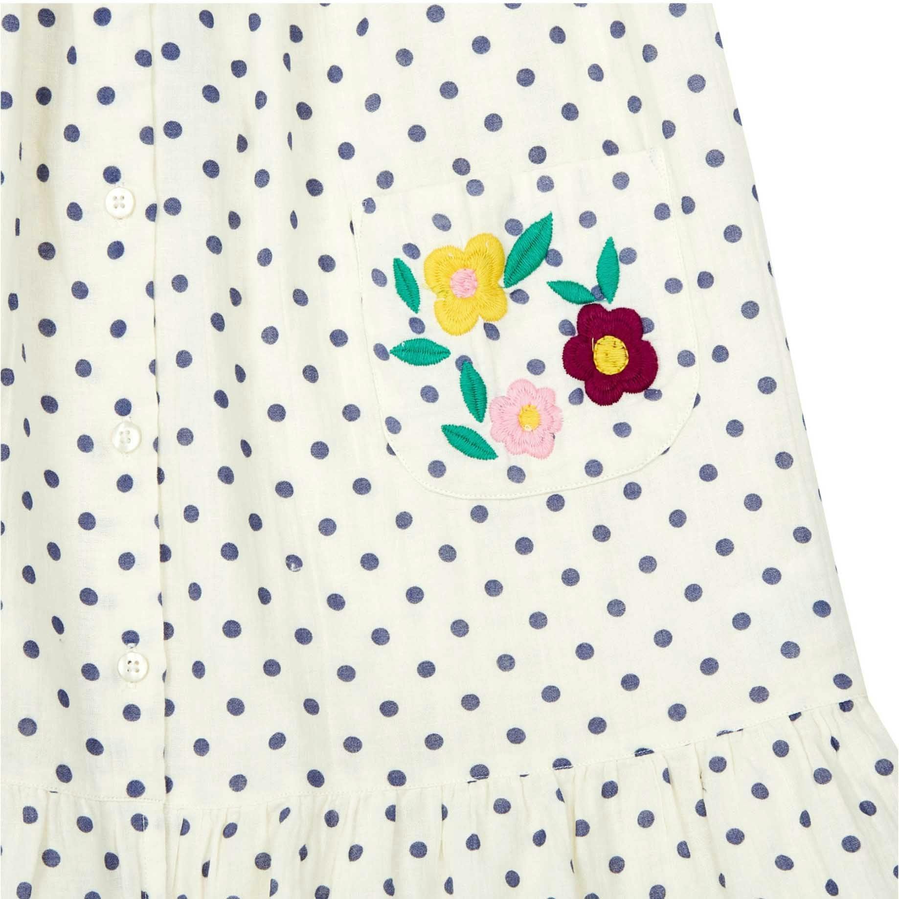BONTON Elodie Embroidered Polka Dot Dress