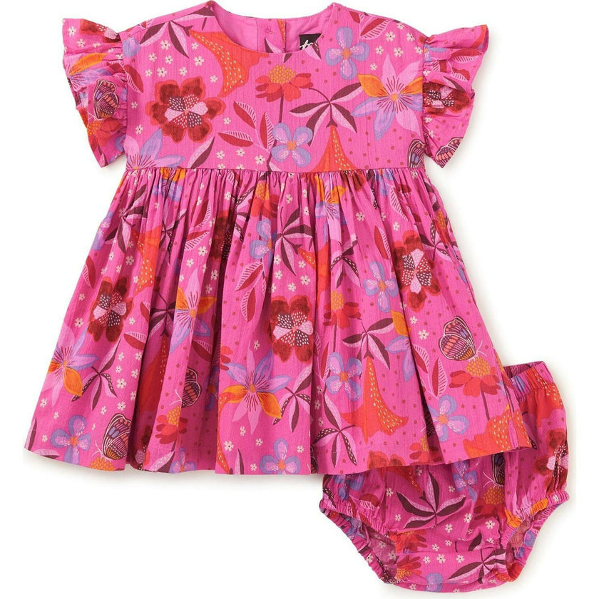 Ruffle Sleeve Baby Dress Set, Pink