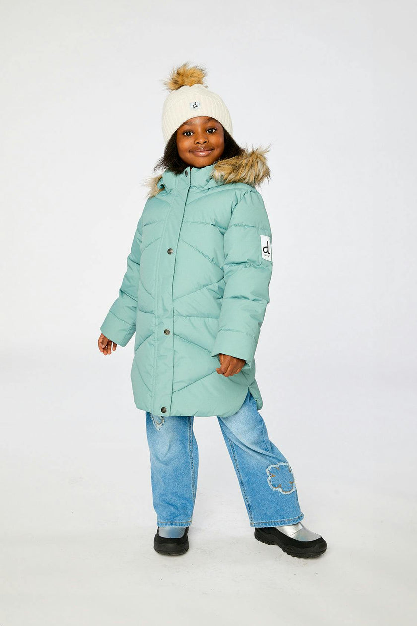 Long Winter Puffer Coat Sage Green