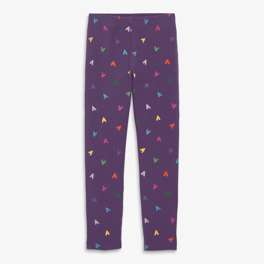 Kids french terry cozy legging in confetti hearts