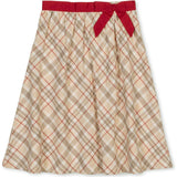 Organic Pull-on Bow Sash Party Skirt, Beige