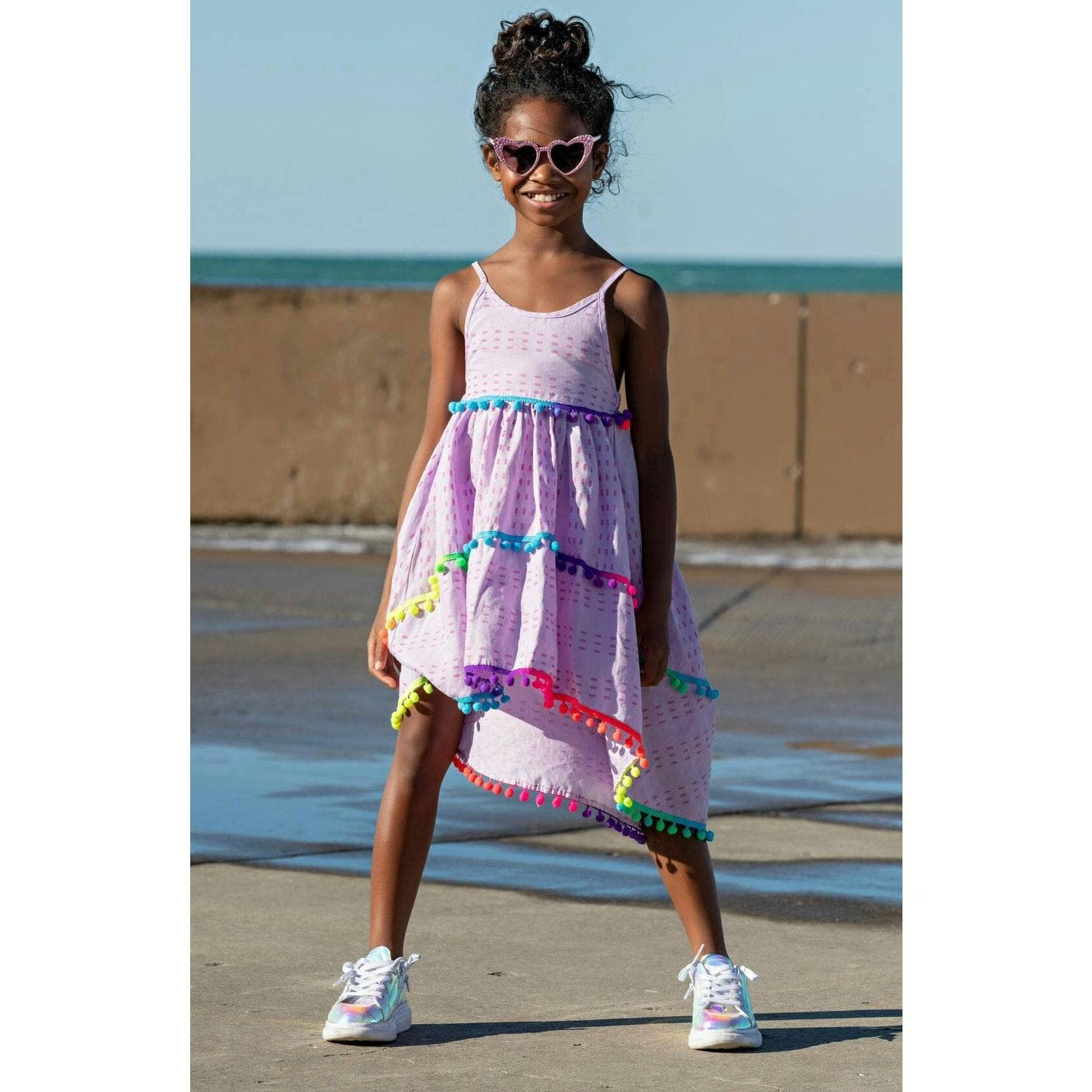 St. Barths Pom Pom High Low Dress