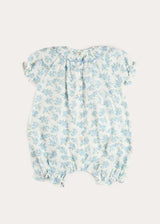 Esme Floral Swiss Voile Scallop Detail All-In-One Pyjamas in Blue (9mths-2yrs)