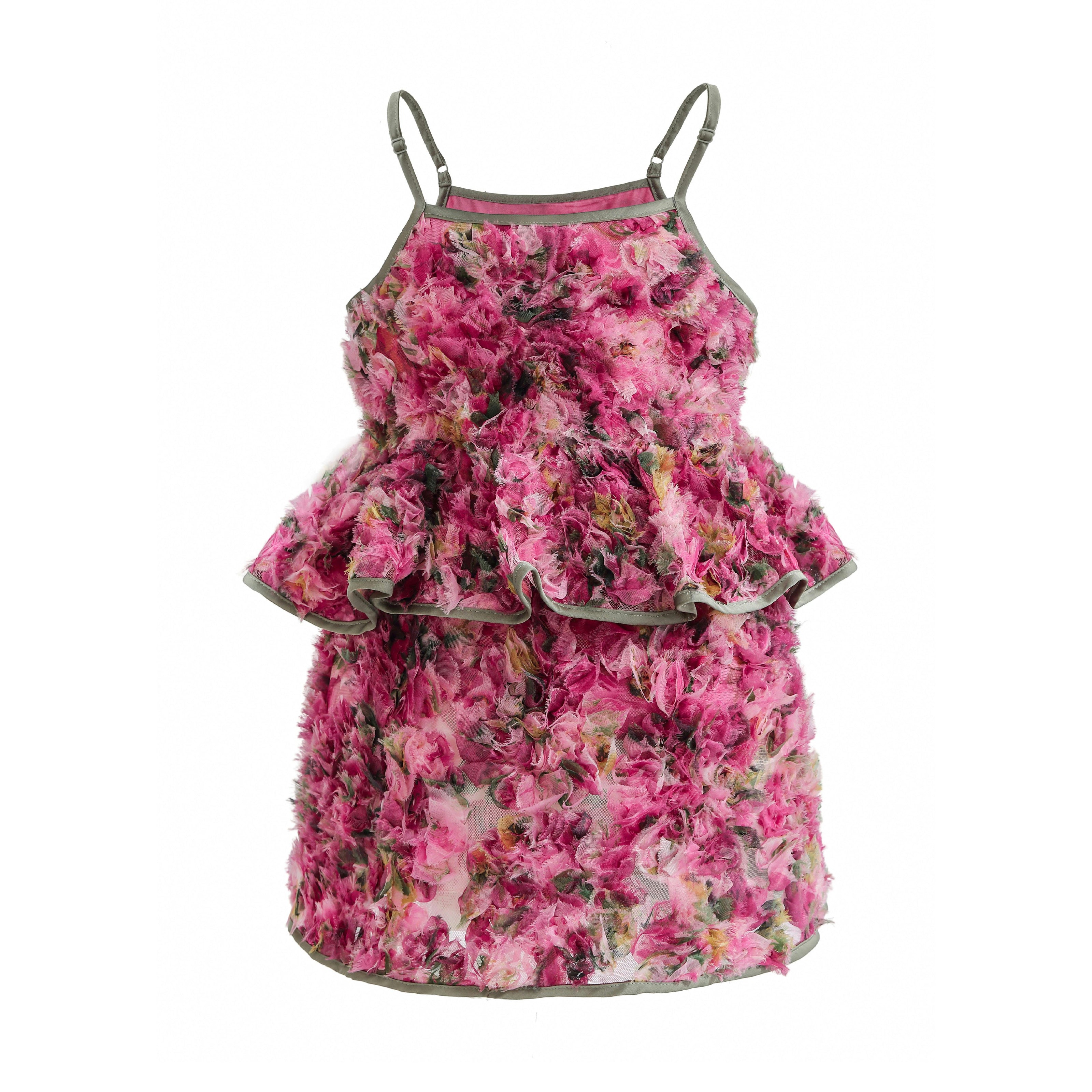 Pink Zinnia Textured Skirt Set