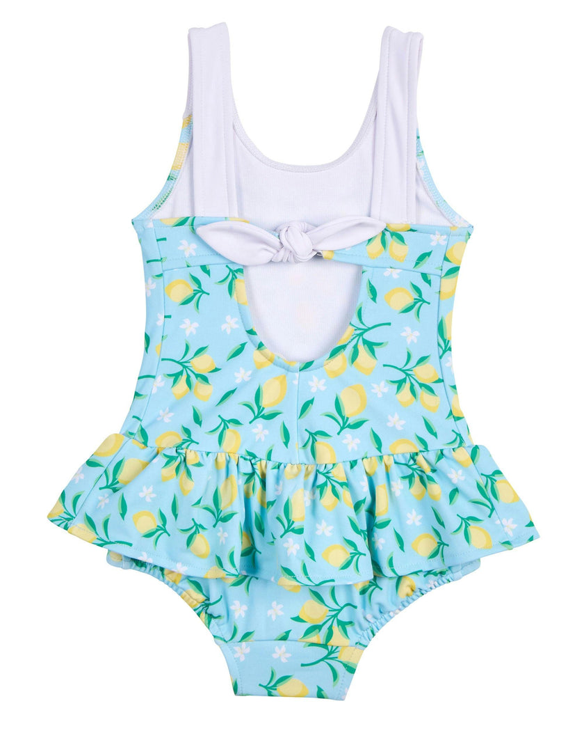 Lemon Print Skirted Swimsuit