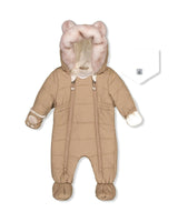 Baby One Piece Snowsuit For Car Seats Taupe