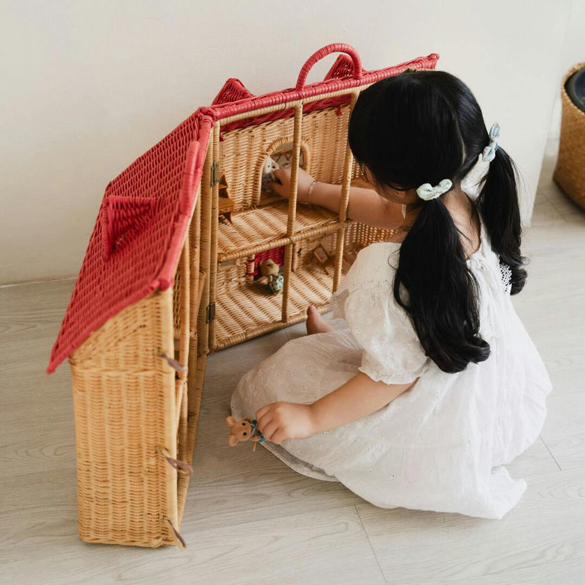 Handcrafted - Amy Dollhouse Tote - Rattan Wicker