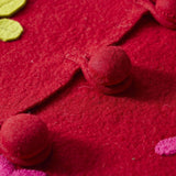 Handmade Christmas Tree Skirt Felt - Berries Red - 60"