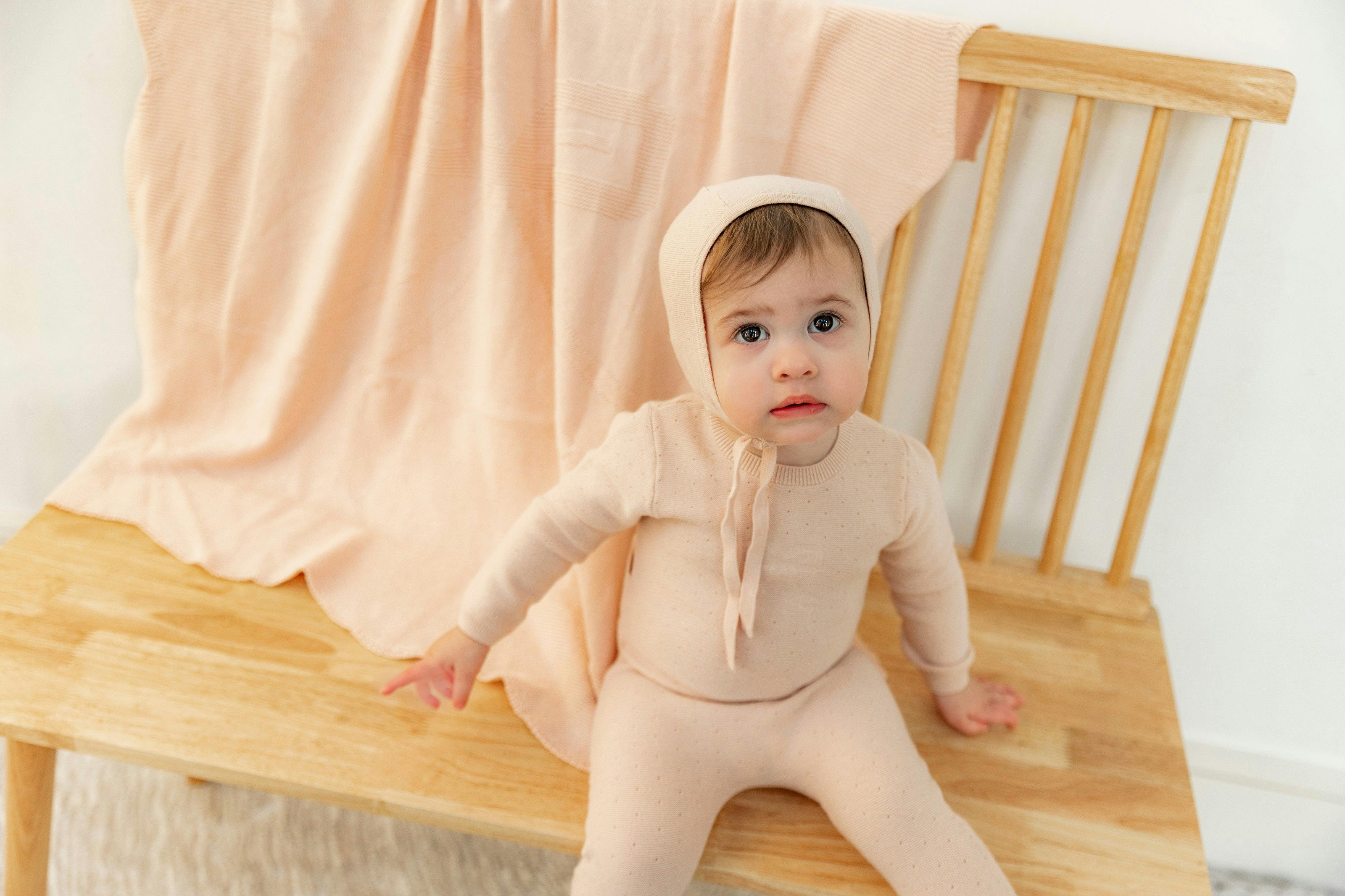 Bow Print Blanket Blue Mist