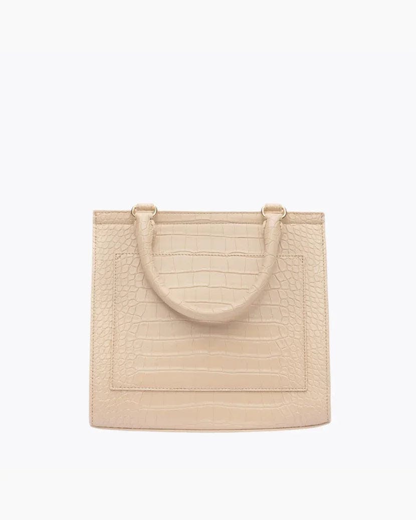 Medium Stylish, Chic Insulated Lunchbox, Cream Croc