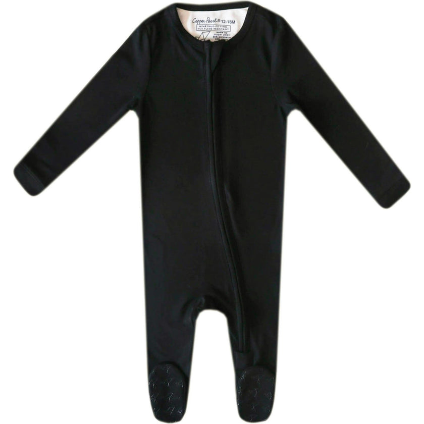 Midnight Print 2-Way Zip-Up Footie, Blue