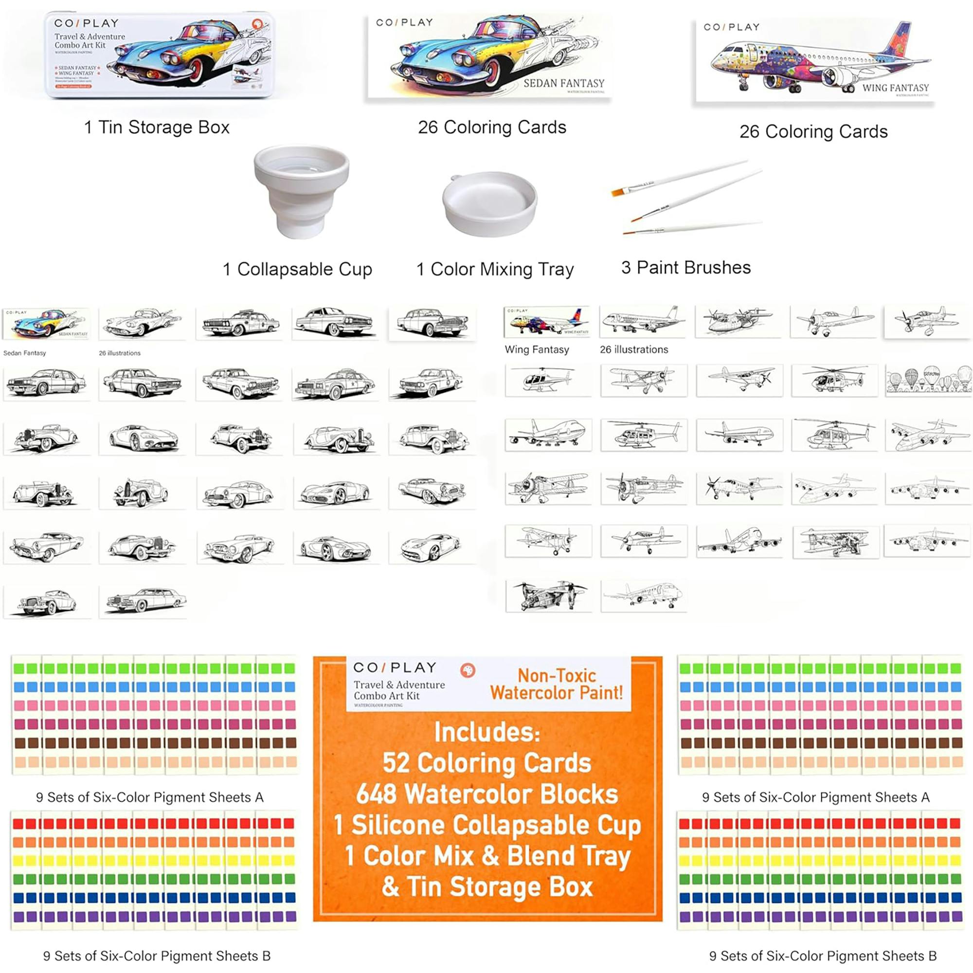 COIPLAY: Watercolor Art Kit - Travel & Adventure