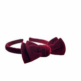 Cotton Velvet Headband Bow