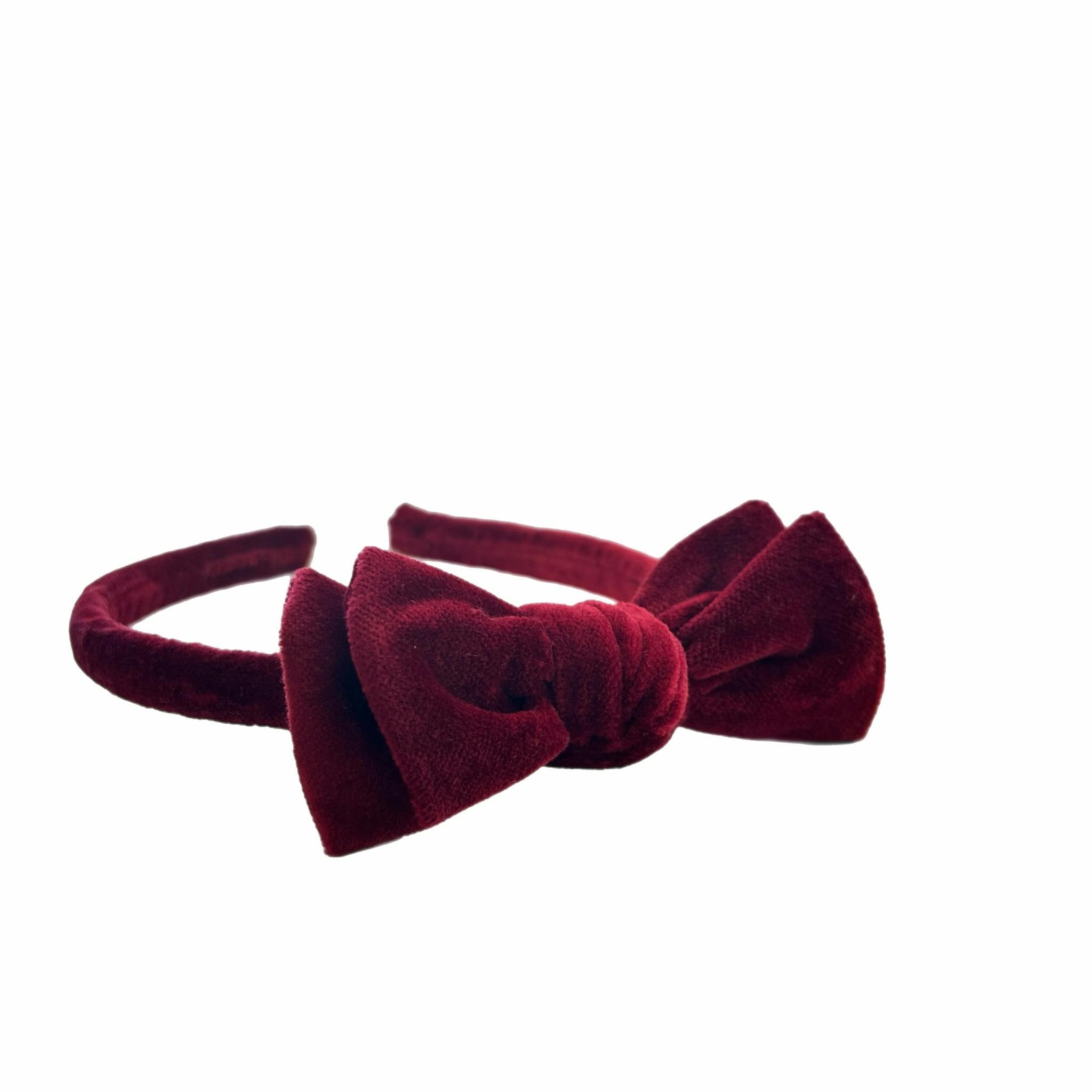 Cotton Velvet Headband Bow