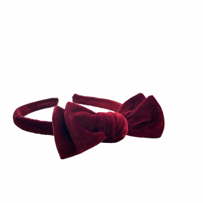 Cotton Velvet Headband Bow