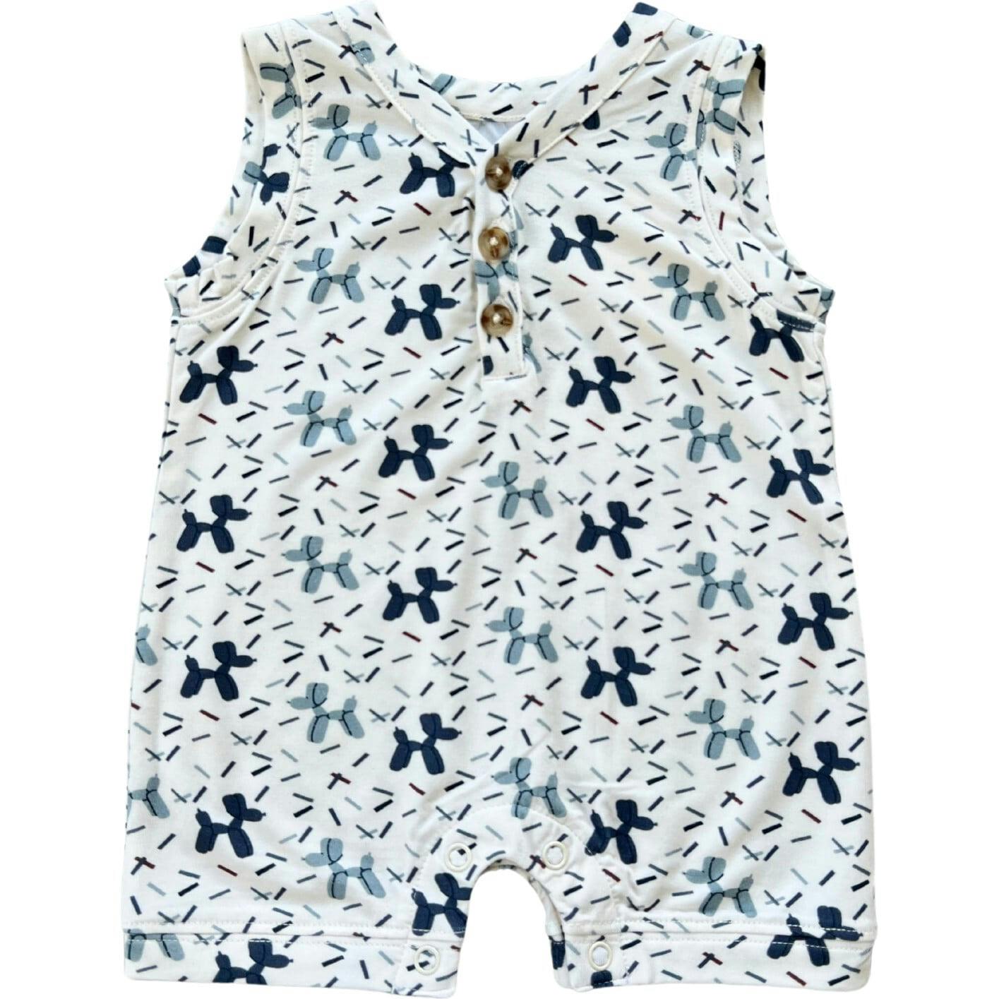 Boy's Sleeveless Romper Balloon Dogs