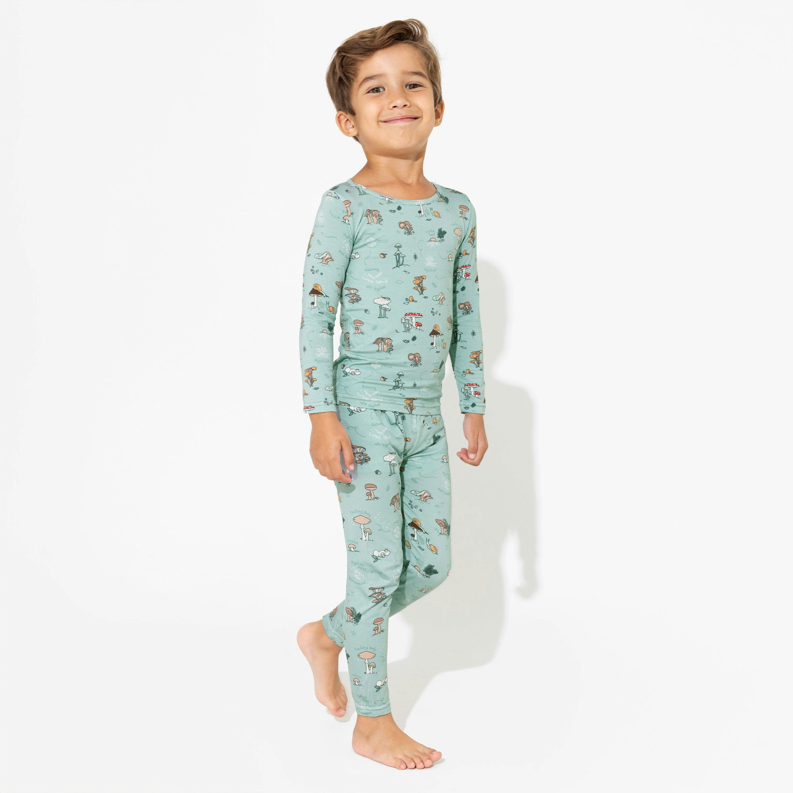 Mushroom Cycle Bamboo Kids Pajamas