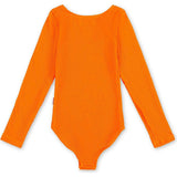 Erica - Crinkle Long Sleeve One Piece Swimsuit - Orange