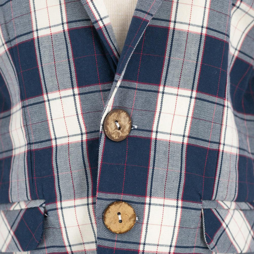 Hayden Boy Blazer - Navy Plaid