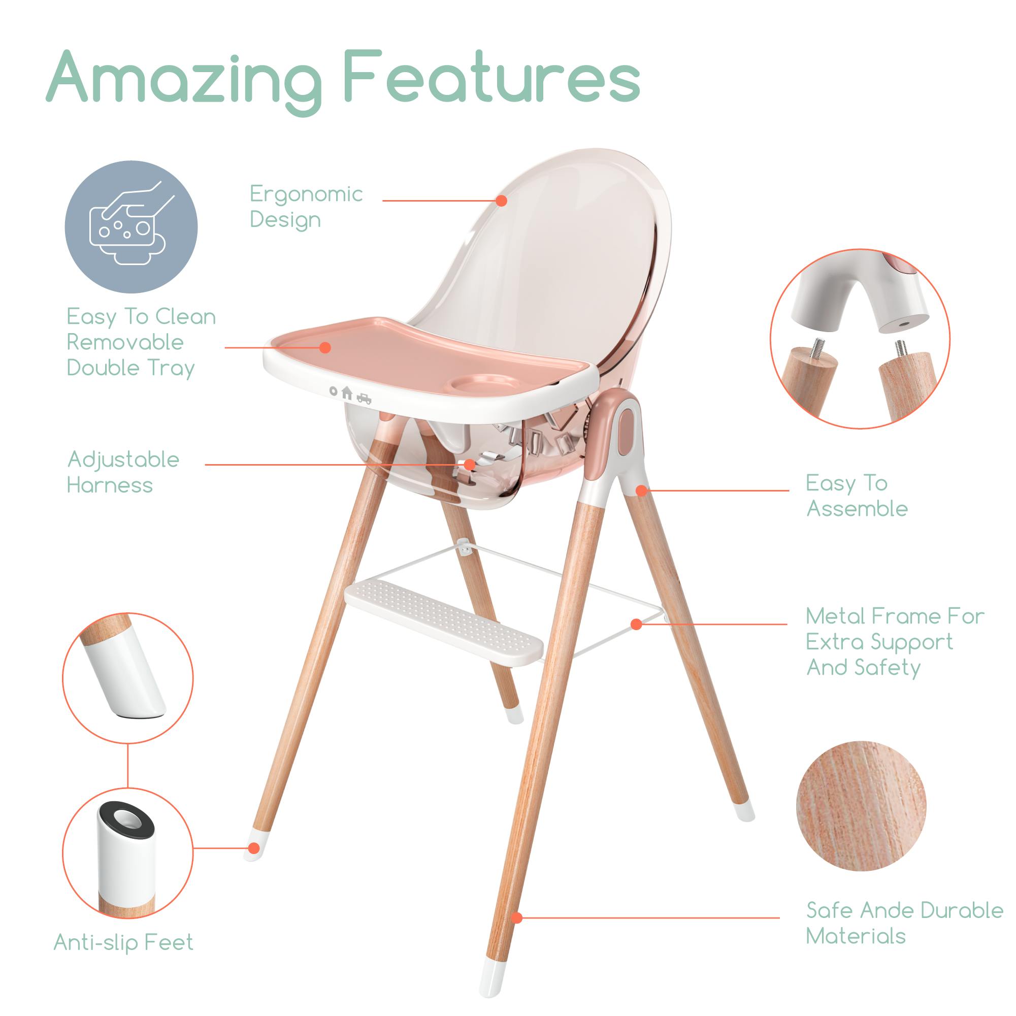 Children of Design 6 in 1 Deluxe High Chair