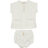 Pockets and Pleats Ensemble Ivory & Taupe