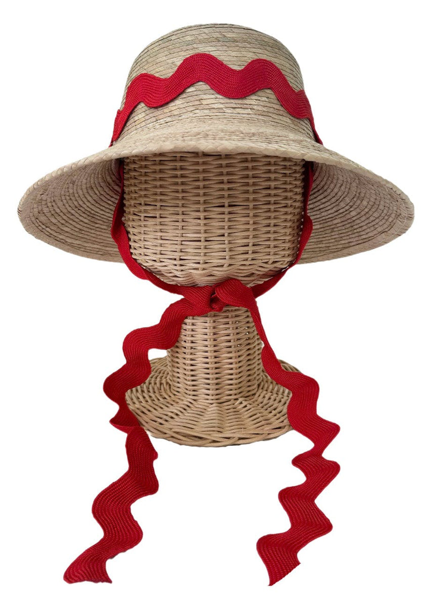 Palmetto Girl’s Hat - Red Ric-Rac Ribbon