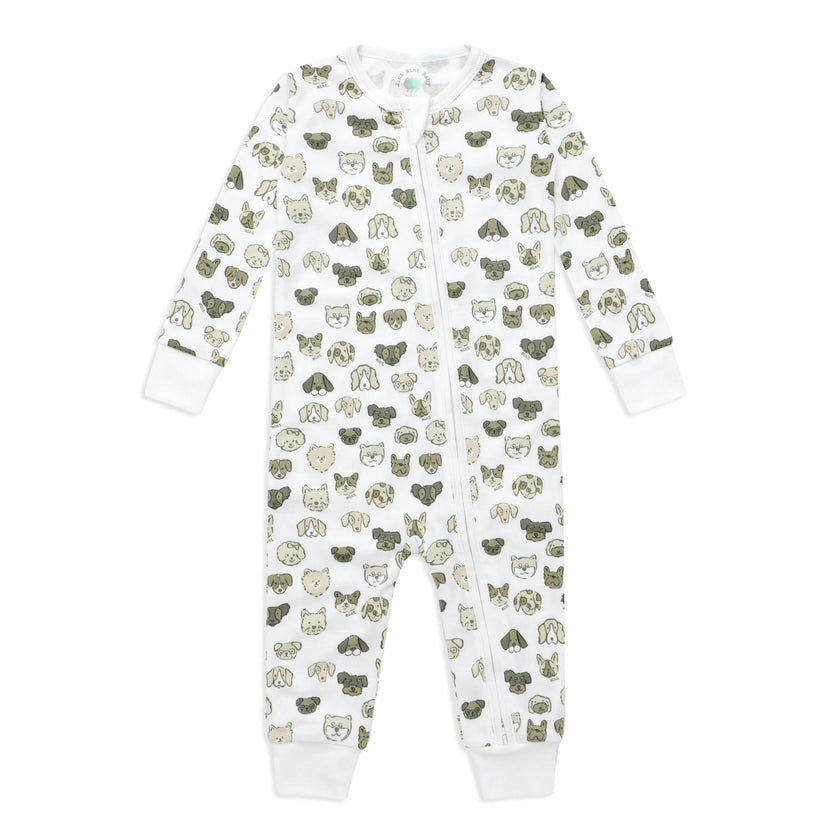 Mini Woof Squad Grey Zip-up Bodysuit