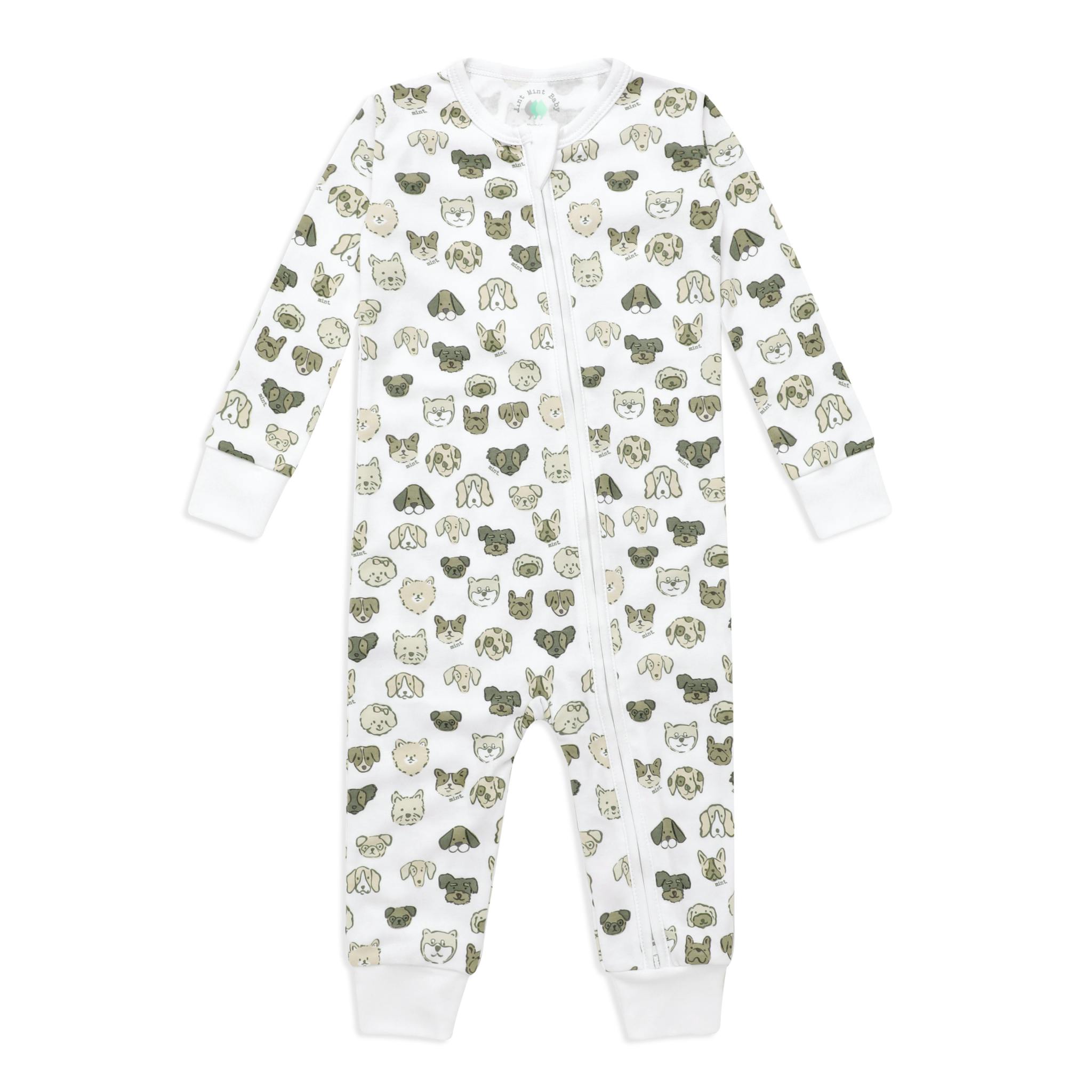Mini Woof Squad Grey Zip-up Bodysuit