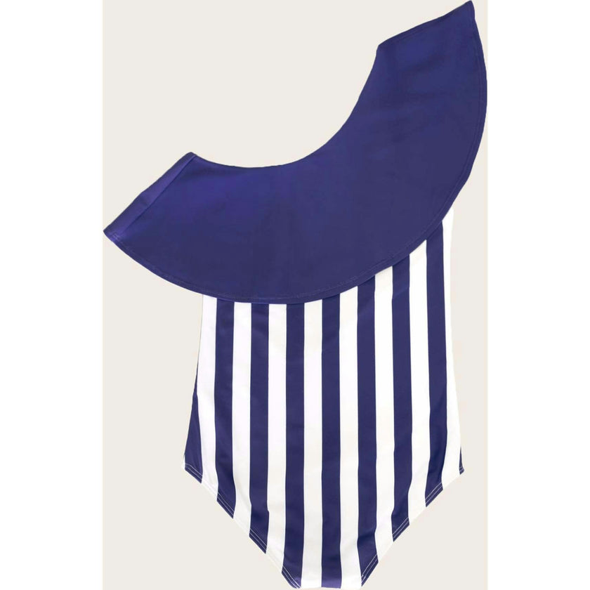 Nautical Stripe One Shoulder Ruffle