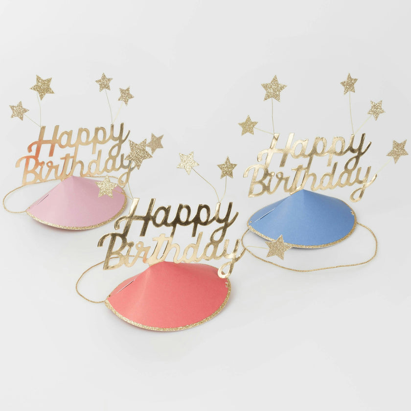 Happy Birthday & Stars Party Hats