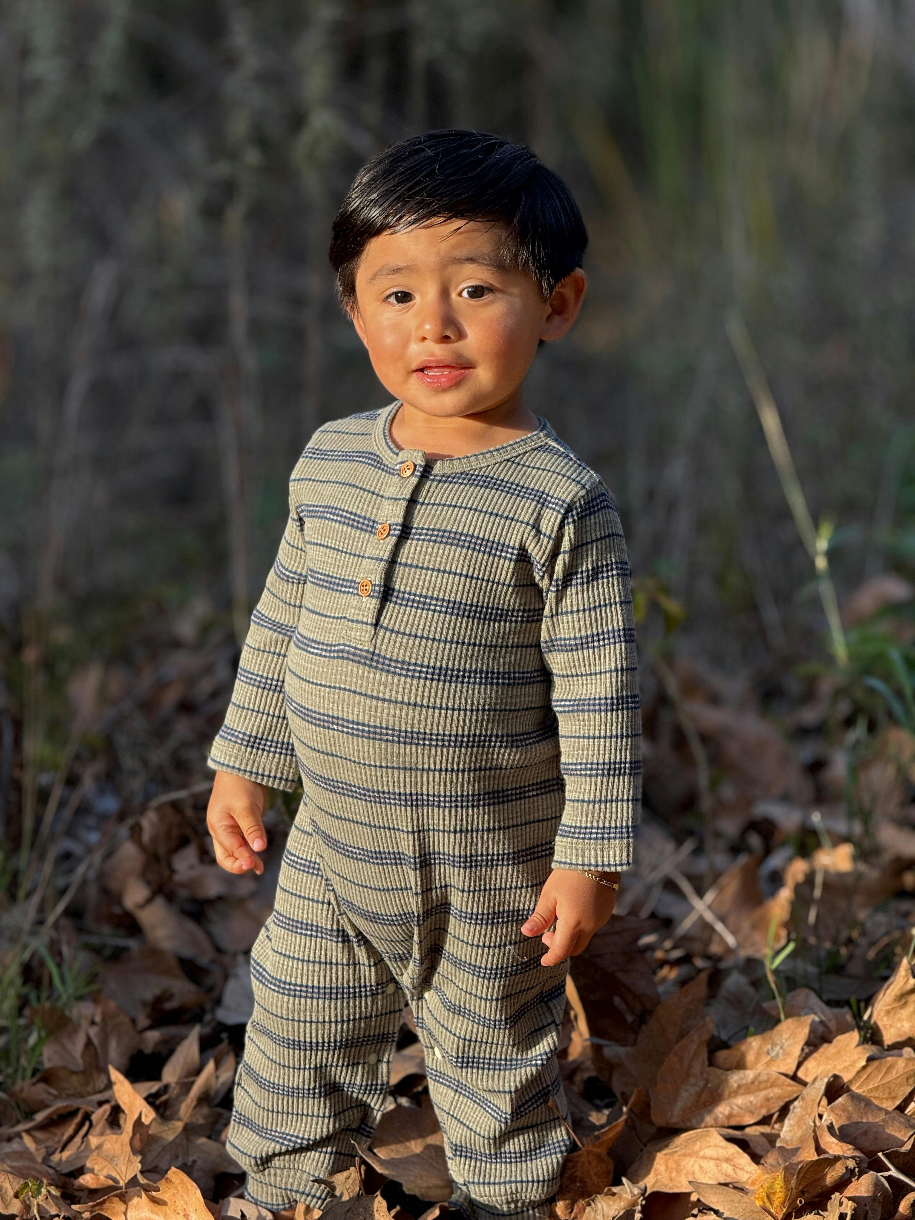 MASON Sage Ribbed Henley Romper