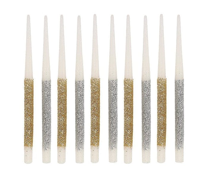 Metallic Glitter Birthday Candles (set of 10)