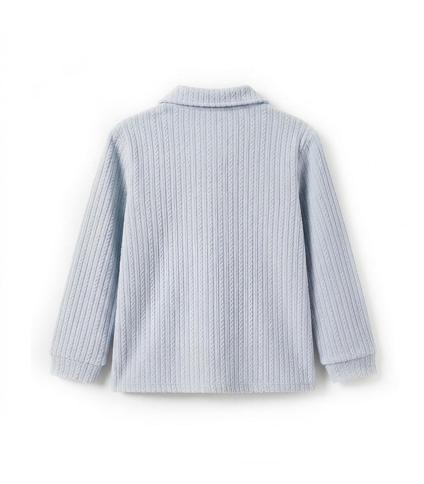 Brandan Baby Boy Polo Sweater, Blue Braid
