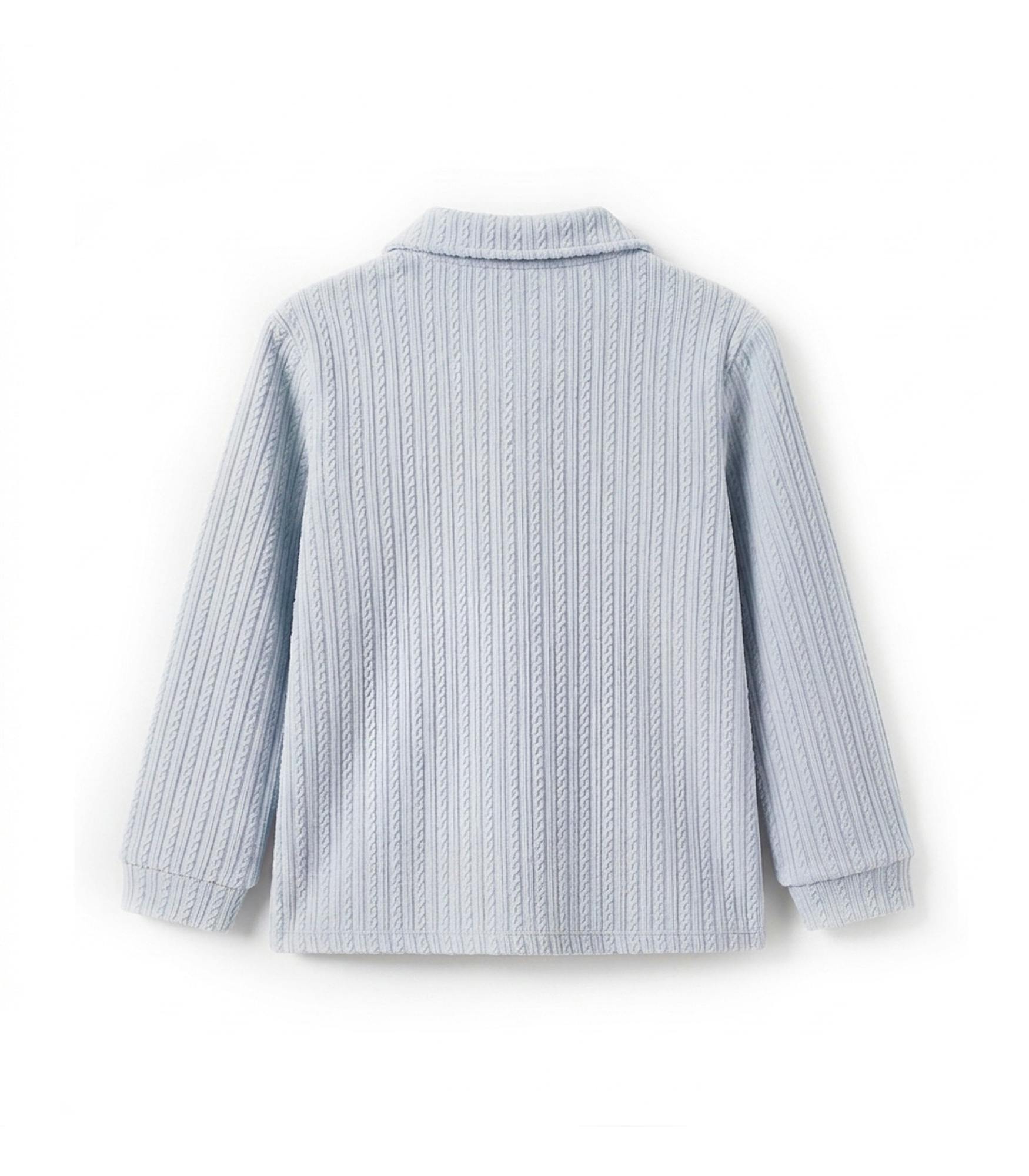 Brandan Baby Boy Polo Sweater, Blue Braid