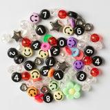 Magic 8 Ball Beads Black Number Beads Neon Flower Beads Cherry Charm Y2K Edition DIY Jar