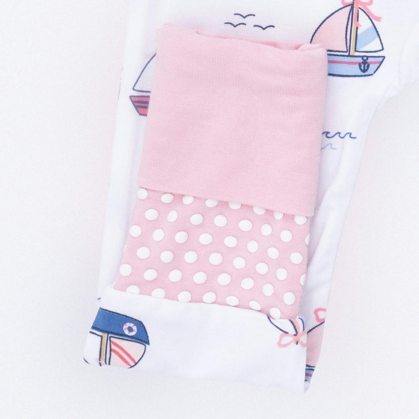 Bubbly Sailboats Pink - Convertible Romper