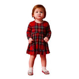 Red Tartan Plaid Ruffled Bodysuit Dress