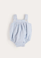 Alexander Stripe Sleeveless Button Detail Romper in Blue (3mths-2yrs)