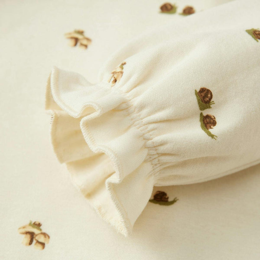 Lil' Mushroom Stretch Fleece Collar Jumpsuit