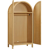 Bondi Cane Assembled Armoire in Honey