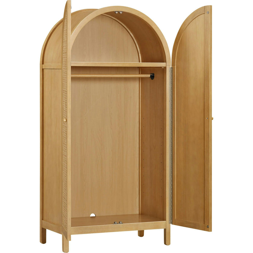 Bondi Cane Assembled Armoire in Honey