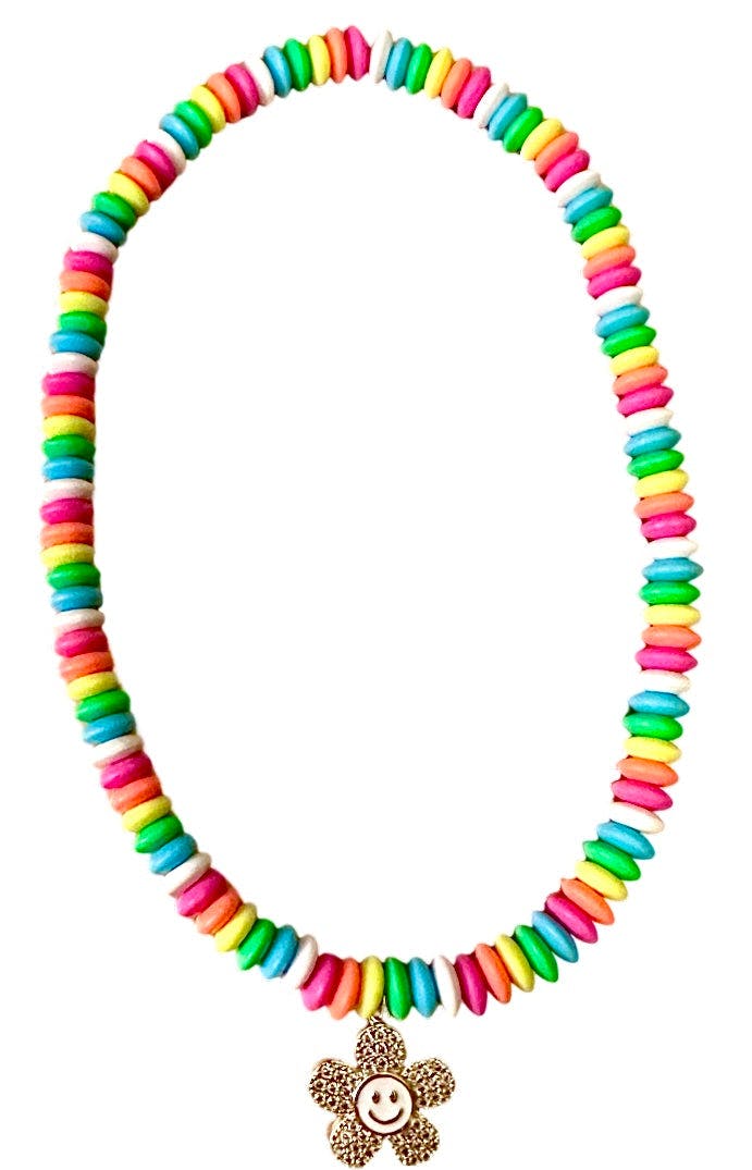 Smiley Flower Neon Candy Necklace