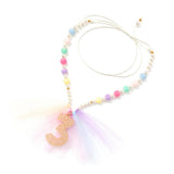 Number 3 Gold Glitter Necklace