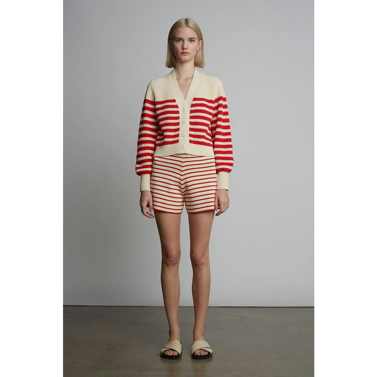 LEA STRIPE SHORT | IVORY + ROSSO