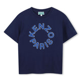 Medieval Blue Paris Embroidered Logo Tee