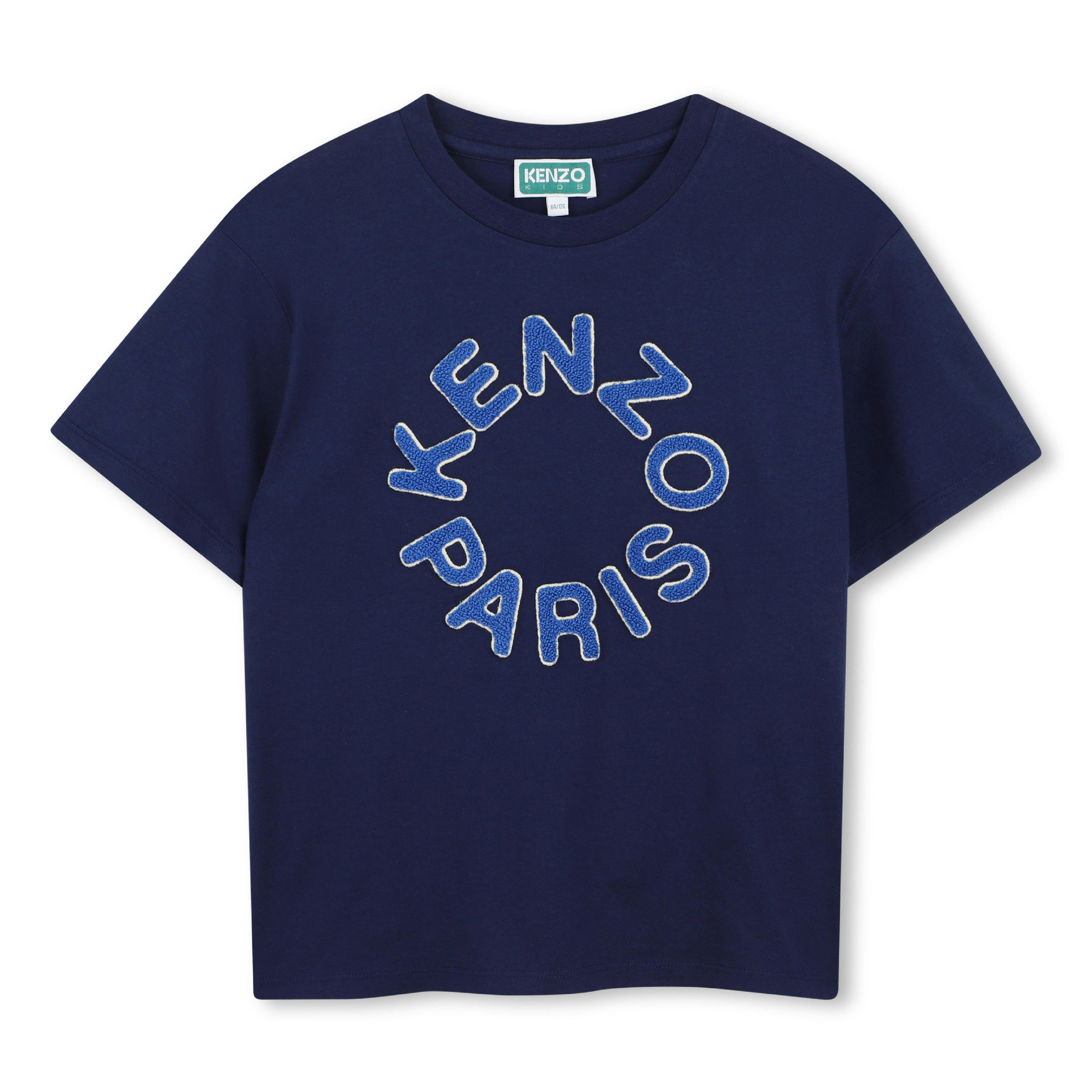 Medieval Blue Paris Embroidered Logo Tee